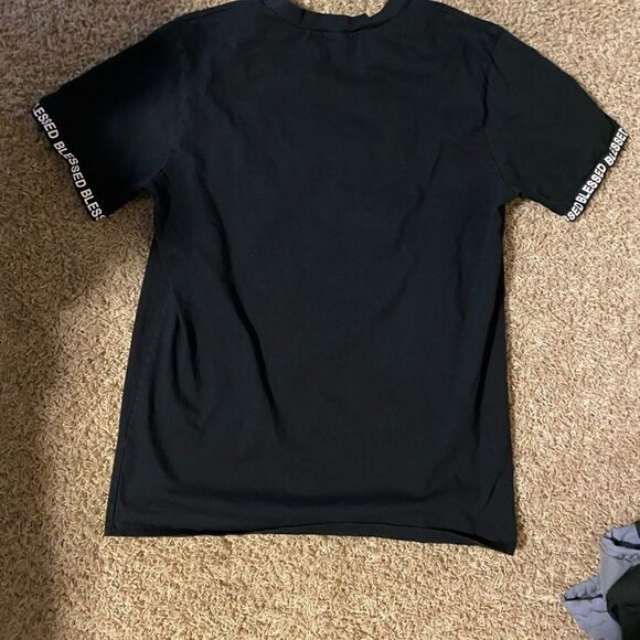 Fashion Nova black short sleeve “blessed” tee sz M - Picture 2 of 6